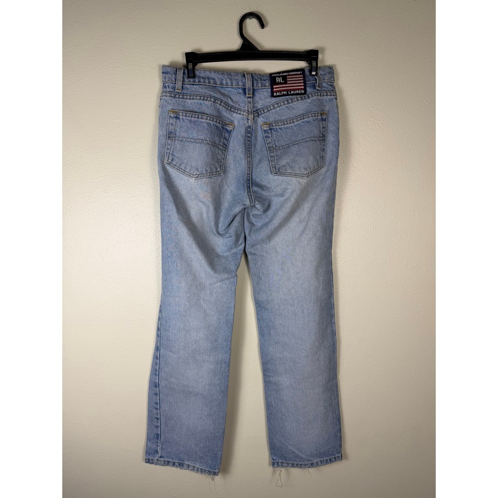 Vtg 90s Polo Ralph Lauren Denim Jeans Americana Women 29 Light Blue Straight Leg
